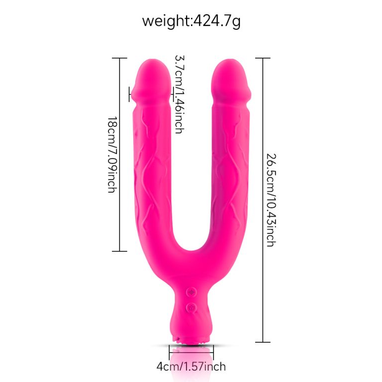 Strong vibration double-headed penis shape bendable vibrator lesbian masturbator fun - Image 9
