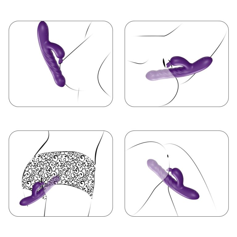 Charge Rabbit rechargeable double G-spot vibration telescopic massager female masturbation vibrator - Image 9