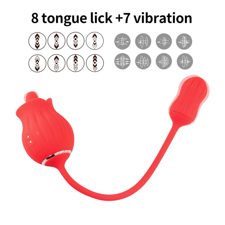 Tongue licking vibration massage masturbator, rose tongue retractable anal plug vibrator - Image 7