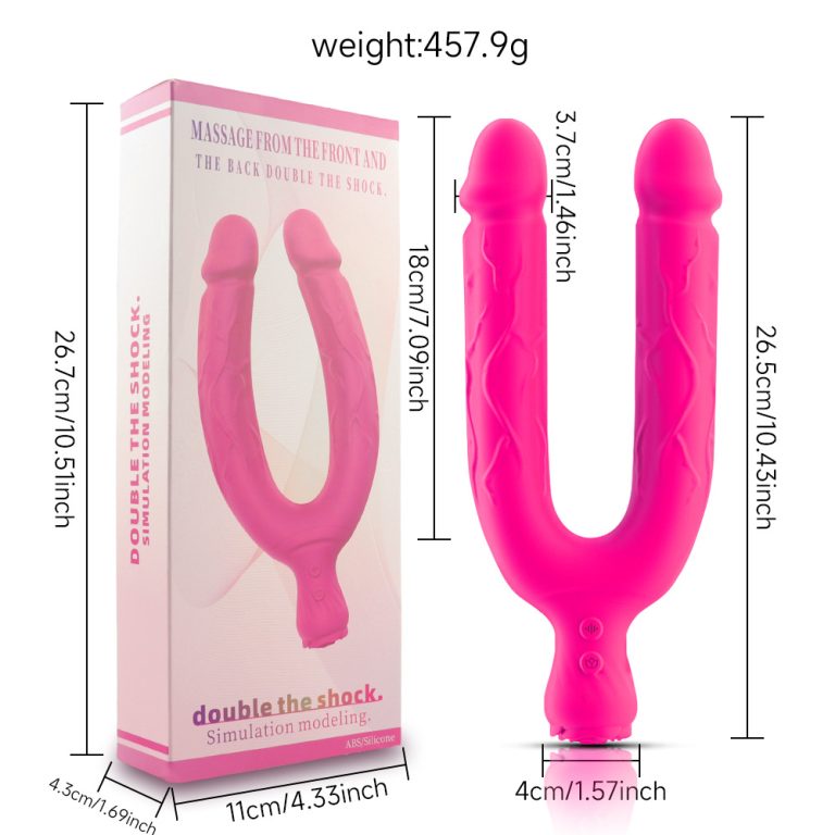 Strong vibration double-headed penis shape bendable vibrator lesbian masturbator fun - Image 10