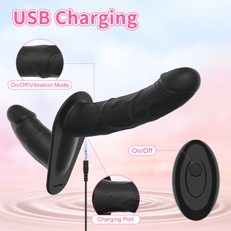 Remote control wearable double shock leather pants lesbian penis silicone fake penis solid lesbian sex toys - Image 10