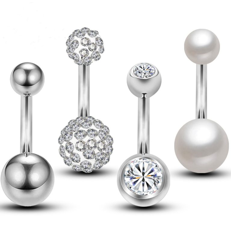 Amazon AliExpress Explosions Body Piercing Jewelry Set Stainless Steel Pearl Short Navel Nail - Image 3