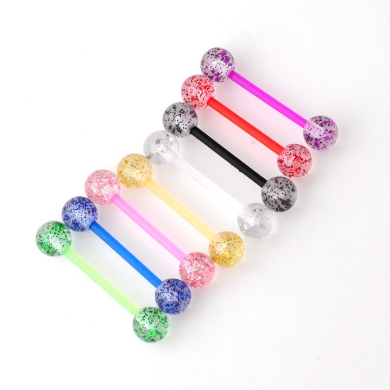Hot Selling Body Piercing Jewelry UV Soft Rod Tongue Nail European And American Acrylic