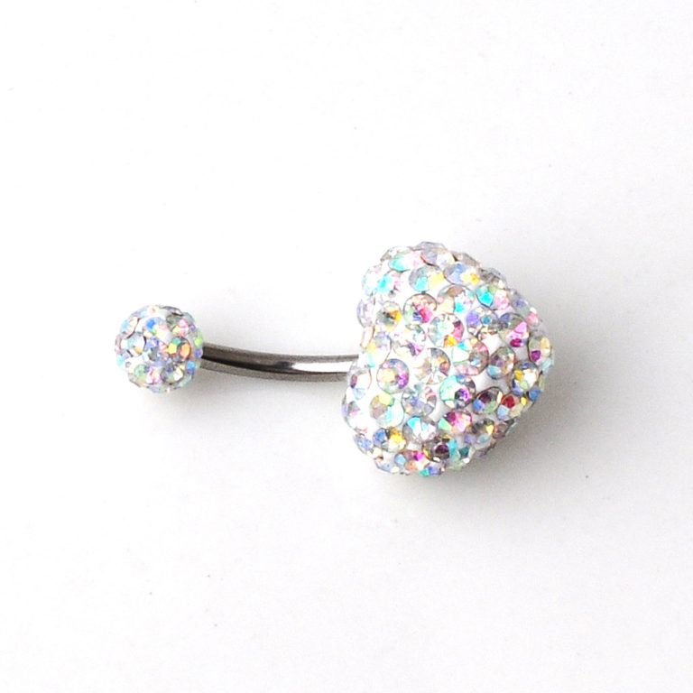 pin puncture jewelry love navel ring navel buckle Xiangbala full diamond navel nail - Image 8