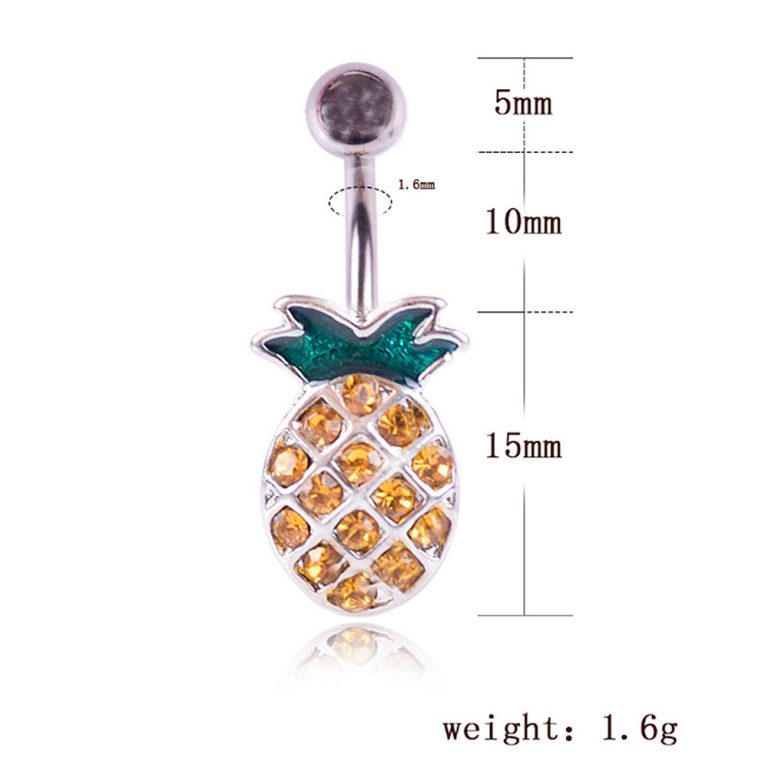Commodities Europe and the United States New Piercing Jewelry Pineapple Diamond Umbilical Ring Umbilical Nail Umbilical Buckle - Image 3