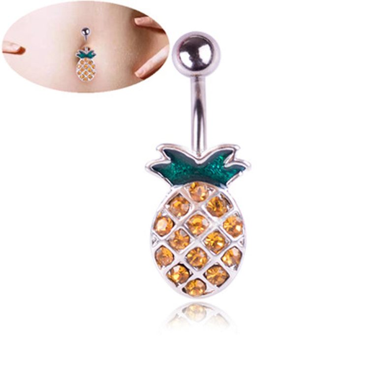 Commodities Europe and the United States New Piercing Jewelry Pineapple Diamond Umbilical Ring Umbilical Nail Umbilical Buckle