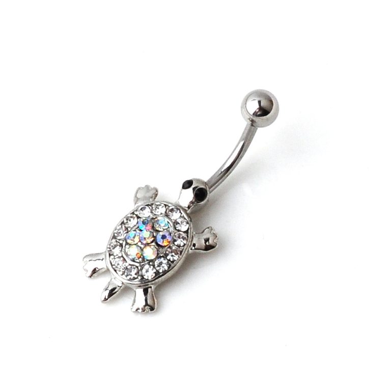 Goods New European and American Fashion Simple Piercing Jewelry Animal Turtle Diamond Umbilical Ring Umbilical Nail - Image 3