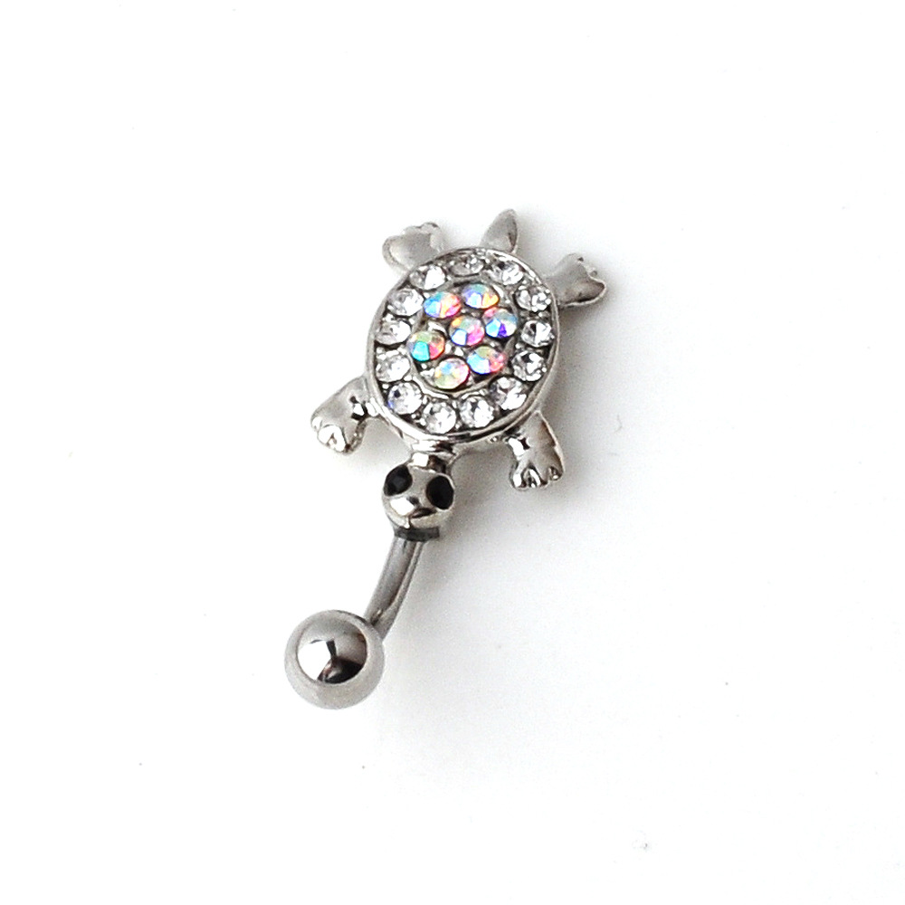 Goods New European and American Fashion Simple Piercing Jewelry Animal Turtle Diamond Umbilical Ring Umbilical Nail - Image 5