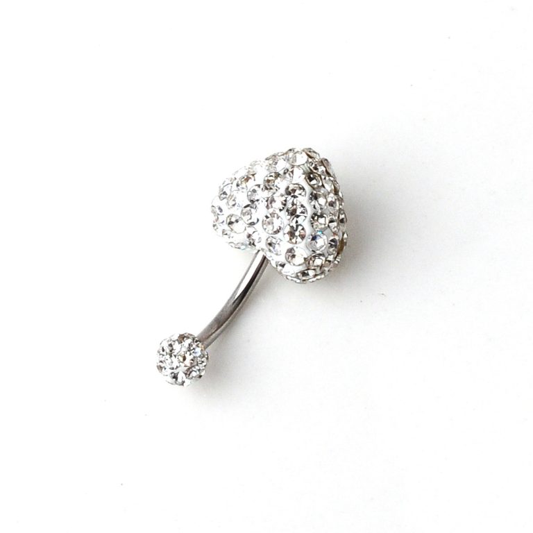 pin puncture jewelry love navel ring navel buckle Xiangbala full diamond navel nail - Image 6