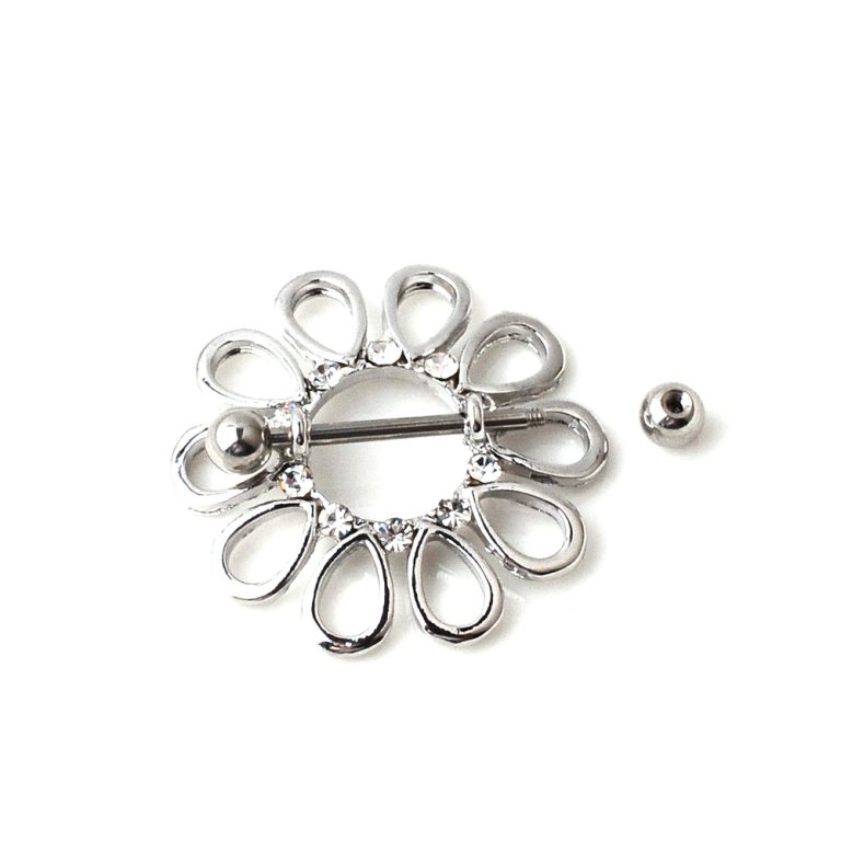 Europe and the United States puncture jewelry 316 stainless steel milk chain ring nail nipple ring - Image 3