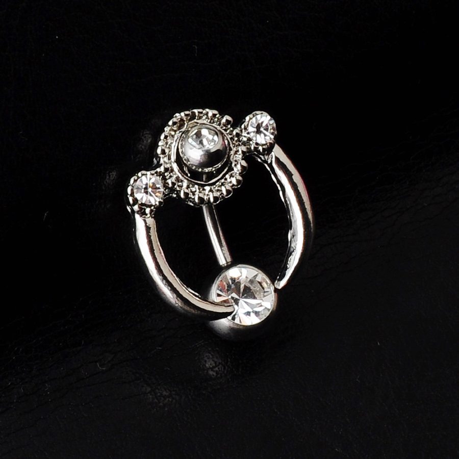 European and American hot selling diamond-embedded simple navel ring U-shaped navel nail piercing jewelry
