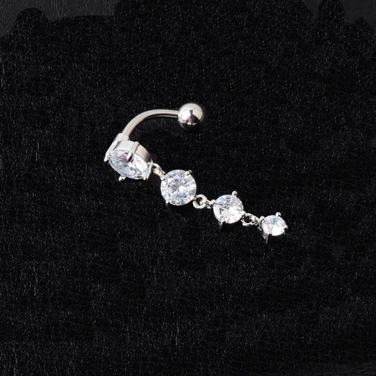 supply new European and American hot-selling puncture jewelry zircon upside down fashion navel ring creative navel nail - Image 4