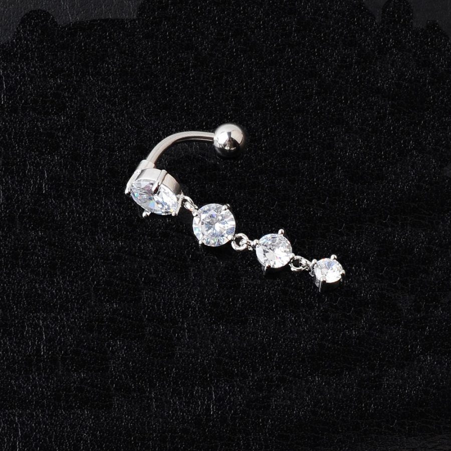 supply new European and American hot-selling puncture jewelry zircon upside down fashion navel ring creative navel nail - Image 4