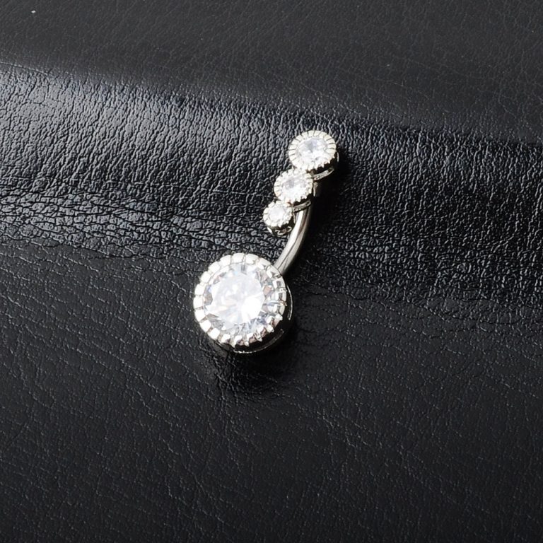 European and American fashion New puncture jewelry inlaid zircon navel navel navel buckle - Image 9