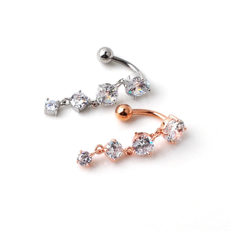 supply new European and American hot-selling puncture jewelry zircon upside down fashion navel ring creative navel nail - Image 5