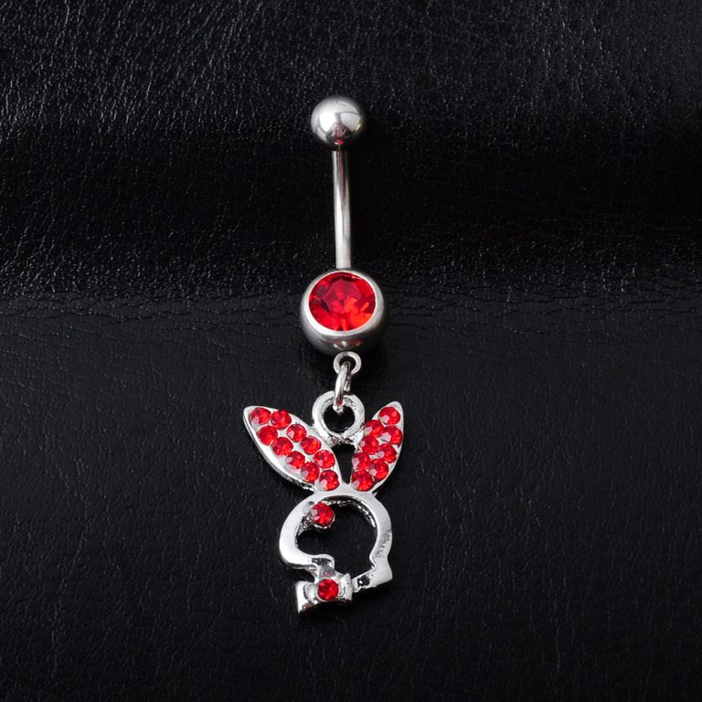 hot selling European and American puncture jewelry diamond rabbit navel ring multi-color navel nail - Image 6