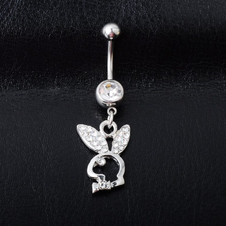hot selling European and American puncture jewelry diamond rabbit navel ring multi-color navel nail - Image 4