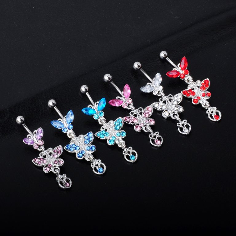 selling body piercing jewelry bow European and American diamond navel ring navel nail - Image 4