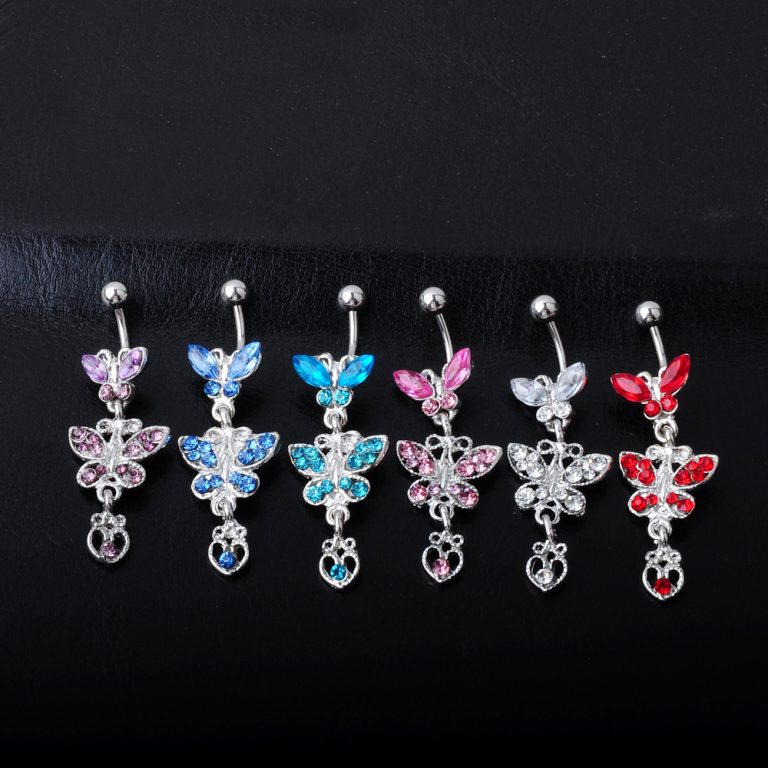selling body piercing jewelry bow European and American diamond navel ring navel nail - Image 3