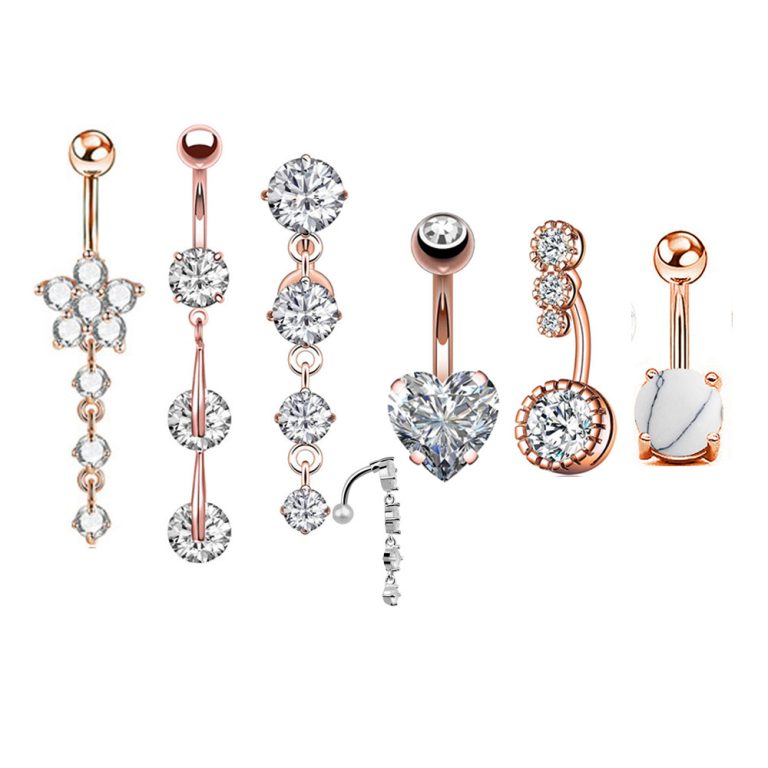 New Amazon wish exquisite Opal navel nail zircon navel ring suit combination