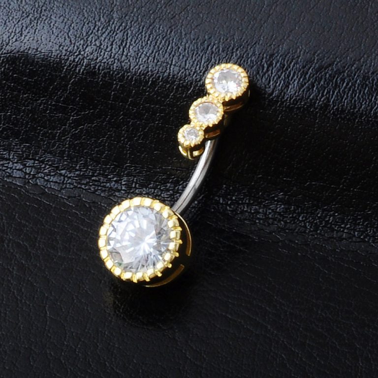 European and American fashion New puncture jewelry inlaid zircon navel navel navel buckle - Image 8