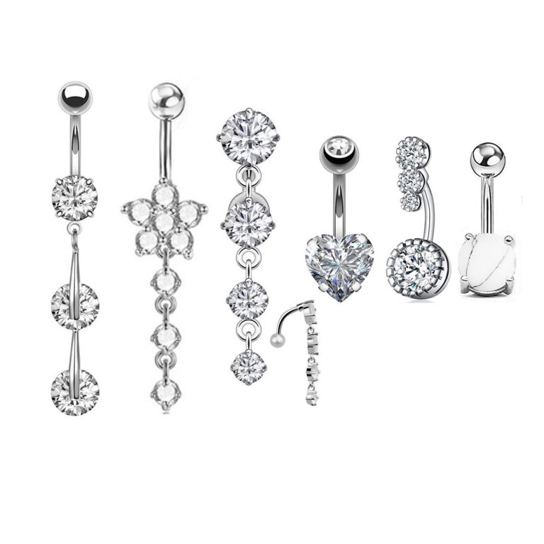 New Amazon wish exquisite Opal navel nail zircon navel ring suit combination - Image 5