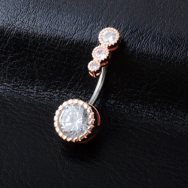 European and American fashion New puncture jewelry inlaid zircon navel navel navel buckle - Image 7
