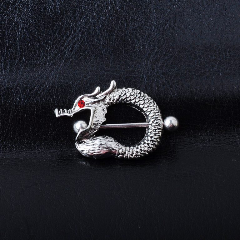 Fashion Puncture Jewelry Chinese Dragon Fake Breast Ring With Rod Breast Nail Belly Dance Jewelry Factory Direct Supply - Image 5