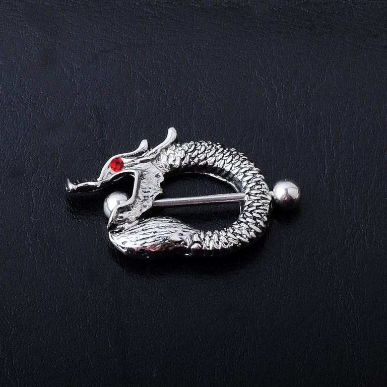 Fashion Puncture Jewelry Chinese Dragon Fake Breast Ring With Rod Breast Nail Belly Dance Jewelry Factory Direct Supply - Image 3
