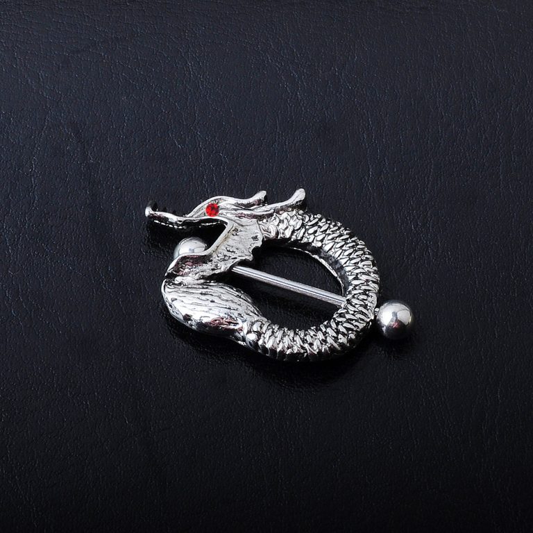 Fashion Puncture Jewelry Chinese Dragon Fake Breast Ring With Rod Breast Nail Belly Dance Jewelry Factory Direct Supply - Image 4