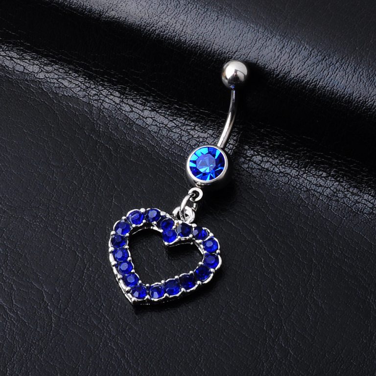 Alloy diamond heart-shaped navel ring navel nail  belly dance puncture jewelry navel ring - Image 6