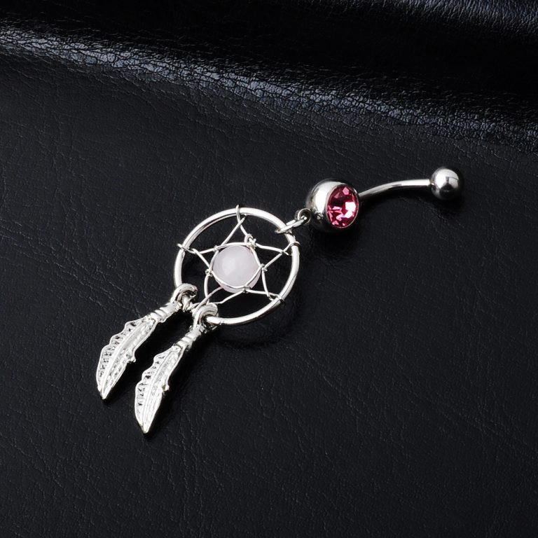 Body piercing jewelry Dreamcatcher navel ring navel nail navel buckle turquoise navel ring - Image 7