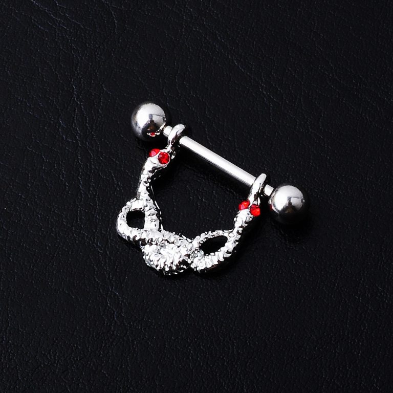 316 medical steel puncture jewelry titanium steel Europe and the United States diamond buckle breast ring nail - Image 4