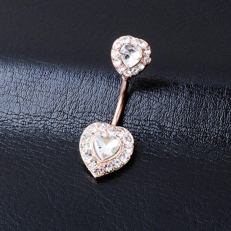 sales hot new European and American navel piercing navel jewelry heart-shaped diamond female navel nail navel ring - Image 7