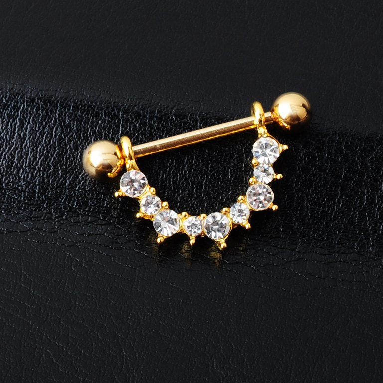 European and American popular puncture jewelry Amazon hot new nipple ring U-shaped diamond-embedded nipple ring accessories jewelry - Image 4