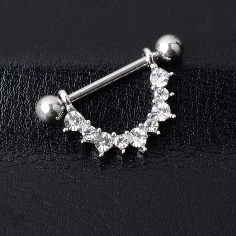 European and American popular puncture jewelry Amazon hot new nipple ring U-shaped diamond-embedded nipple ring accessories jewelry - Image 3
