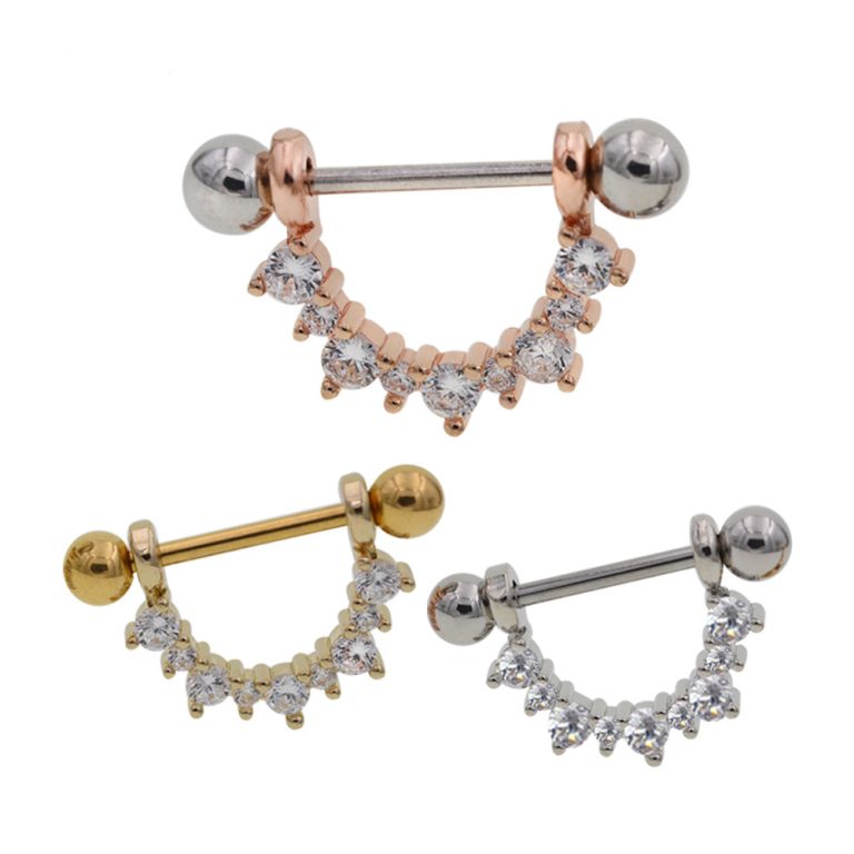 European and American popular puncture jewelry Amazon hot new nipple ring U-shaped diamond-embedded nipple ring accessories jewelry - Image 5