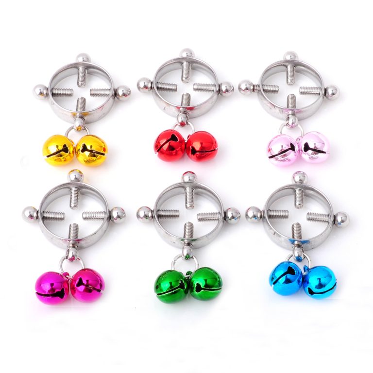 Hot-selling non-perforated adjustable color Bell stainless steel bell puncture jewelry breast ring electroplating breast ring clip