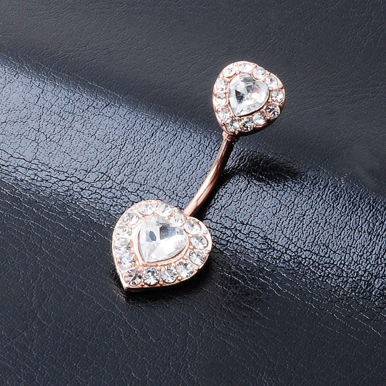 sales hot new European and American navel piercing navel jewelry heart-shaped diamond female navel nail navel ring - Image 3