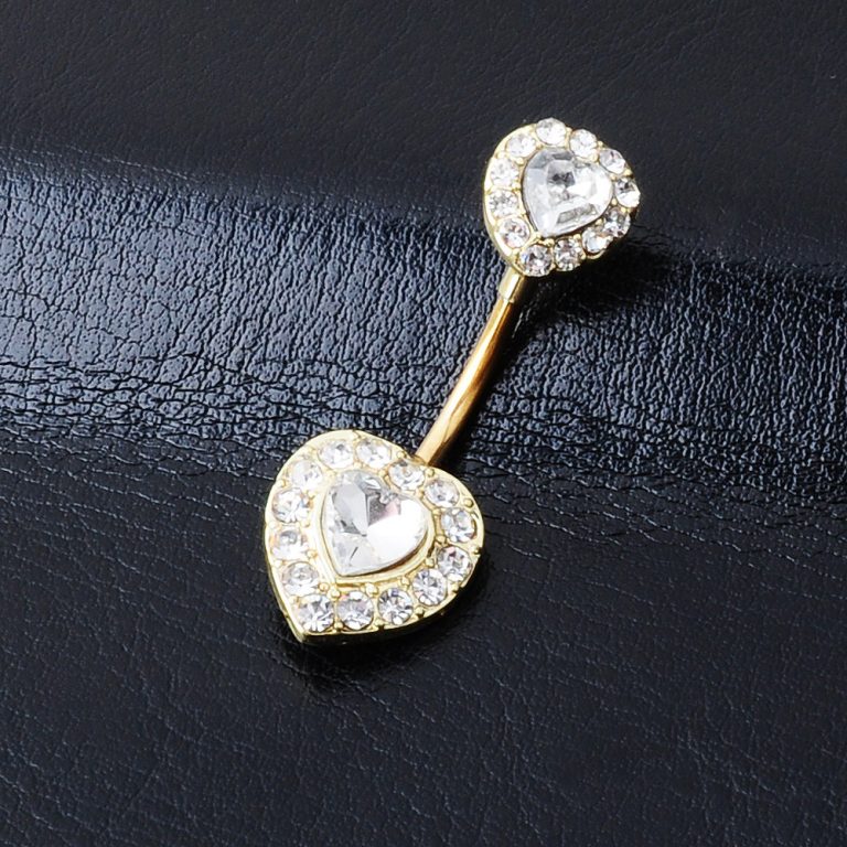 sales hot new European and American navel piercing navel jewelry heart-shaped diamond female navel nail navel ring - Image 6