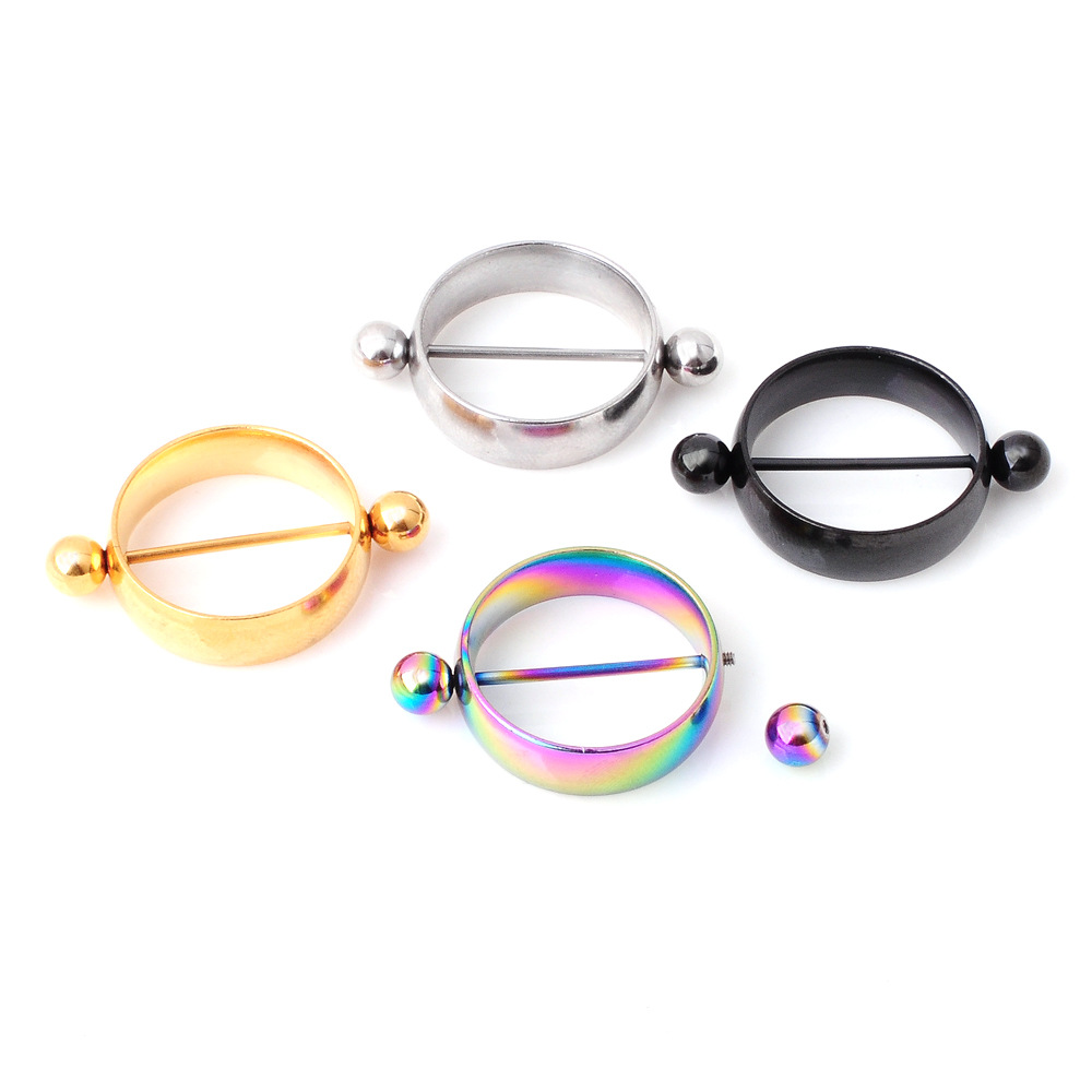 Hot-sale Non-perforated Adjustable Stainless Steel Piercing Ornaments Emulsion Ring Electroplated Emulsion Ring Clip