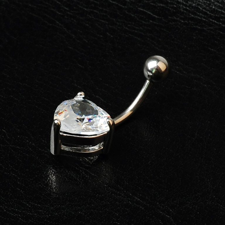 AliExpress European and American products heart-shaped 12MM super large zircon navel peach heart navel buckle quality navel ring - Image 5