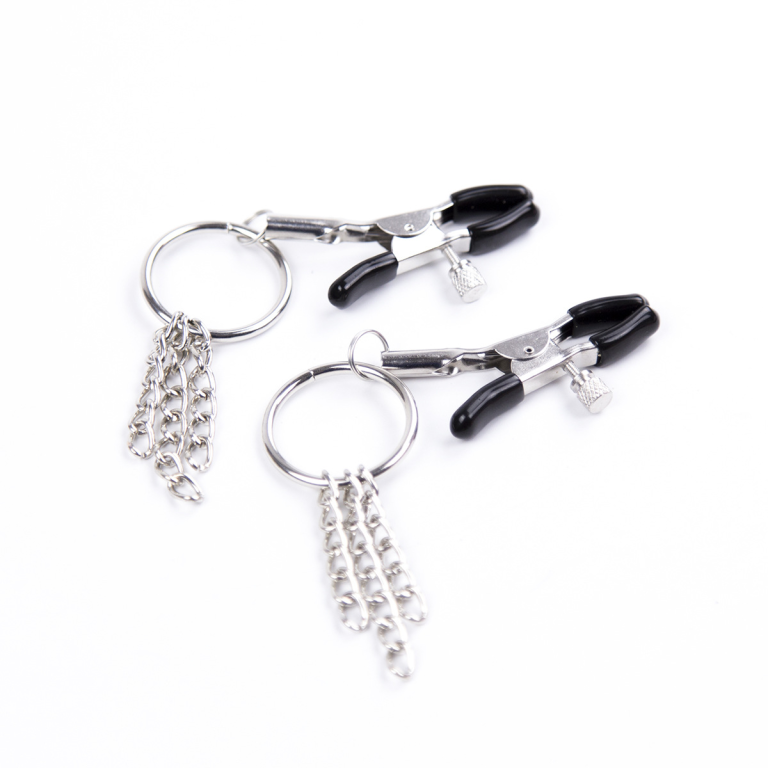 Adult sex toys, silver chain sexy nipple clamps, SM training props - Image 3