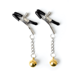 Silver Nipple Clamps with Chain - Adult Flirting Jewelry