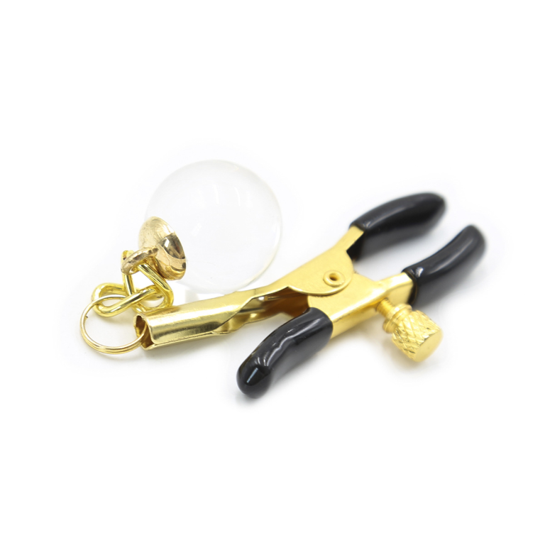 Round transparent nipple clamps, husband flirting, nipple clamps, golden pendant glass ball nipple clamps - Image 4