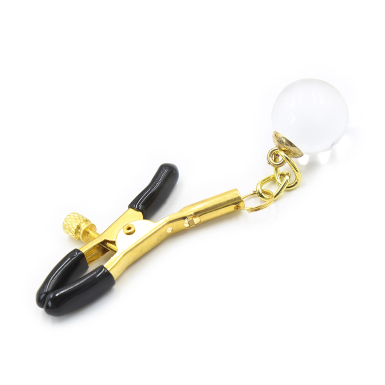 Round transparent nipple clamps, husband flirting, nipple clamps, golden pendant glass ball nipple clamps - Image 5