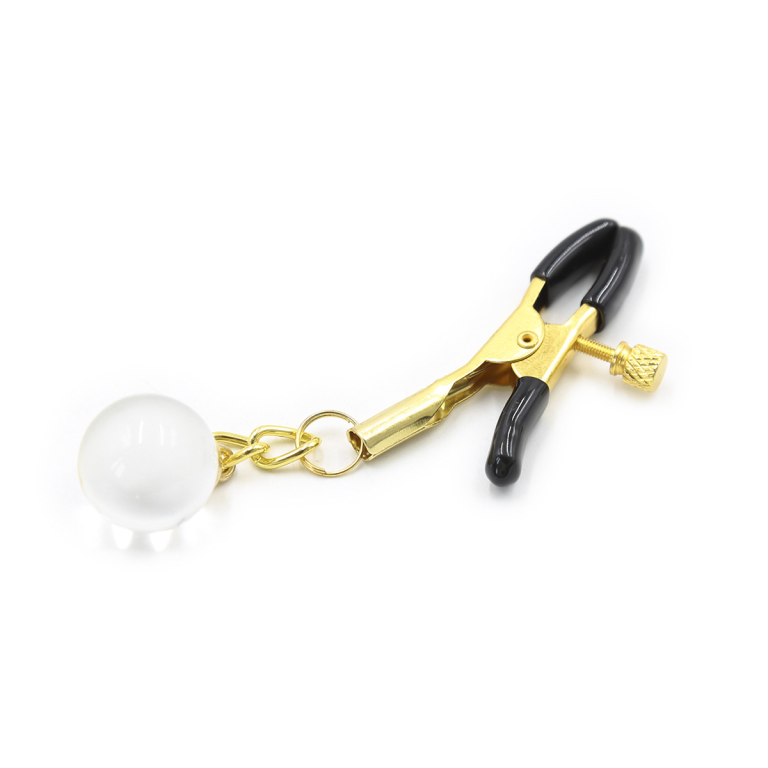 Round transparent nipple clamps, husband flirting, nipple clamps, golden pendant glass ball nipple clamps - Image 6