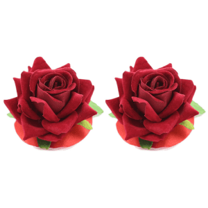 Rose Nipple Stickers for Brides: Red Breast Pasties - Sexy Lingerie Accessories