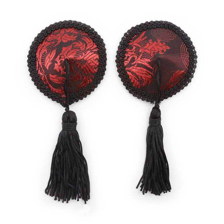 Alternative round sex toys, silicone nipple stickers, black tassels, adult passion women, SM toys, breast stickers for couples - Image 4