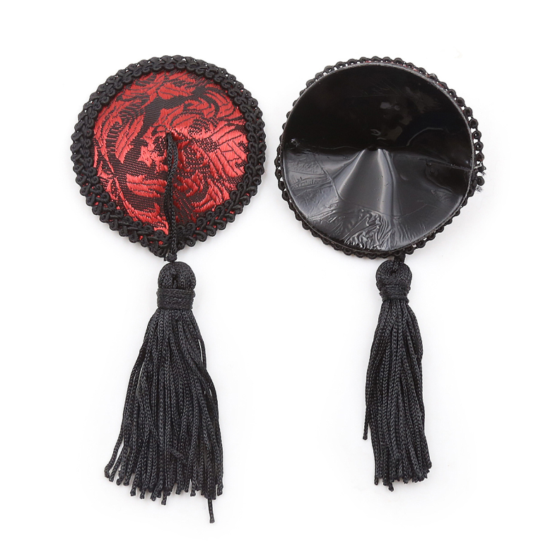 Alternative round sex toys, silicone nipple stickers, black tassels, adult passion women, SM toys, breast stickers for couples - Image 5